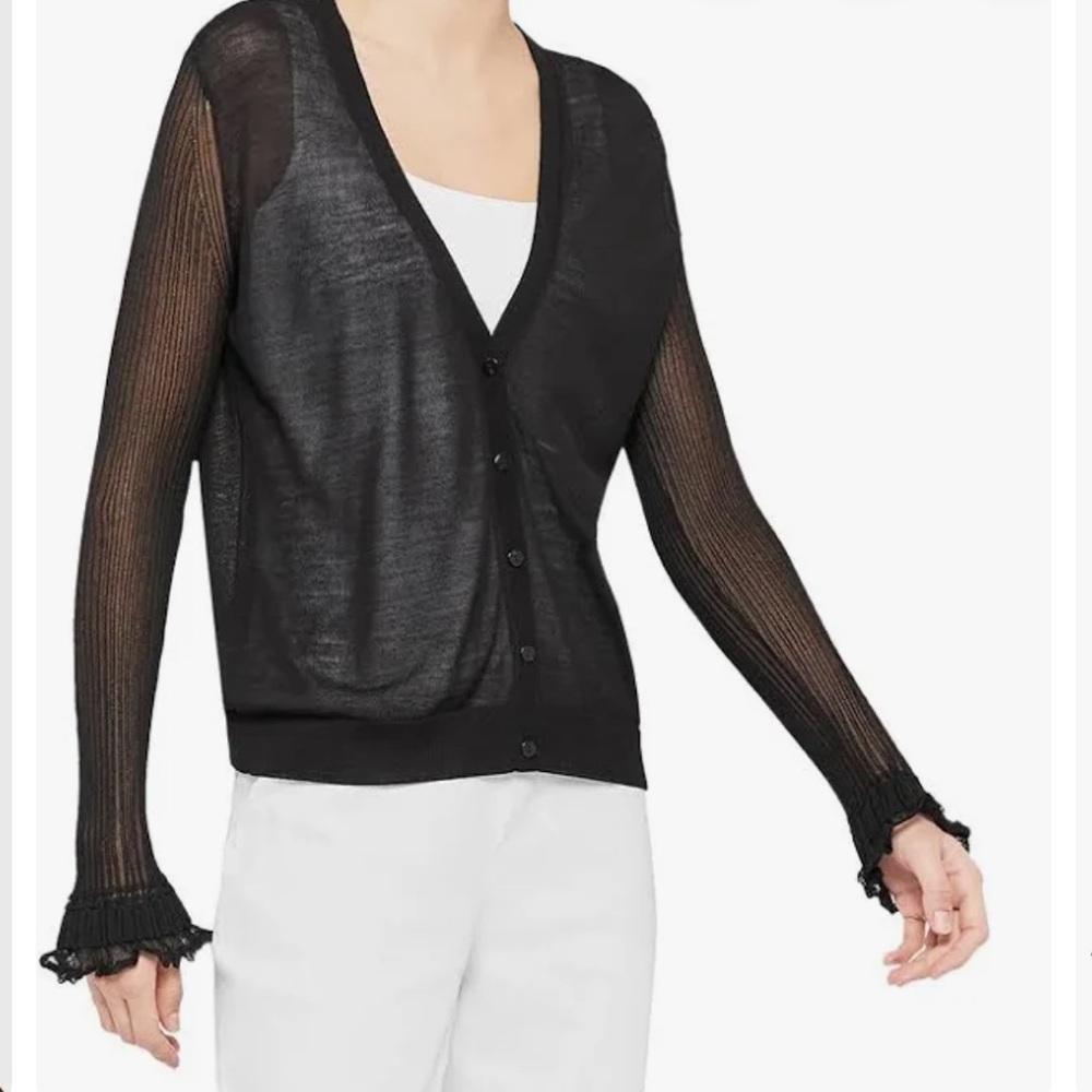 Theory Women's Black Cardigan Sweater size TP